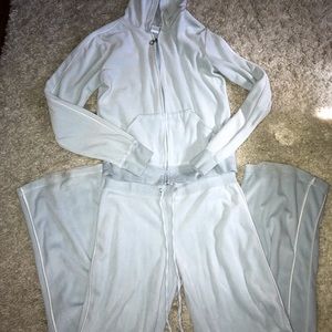 One Step Up baby blue velour track suit Medium